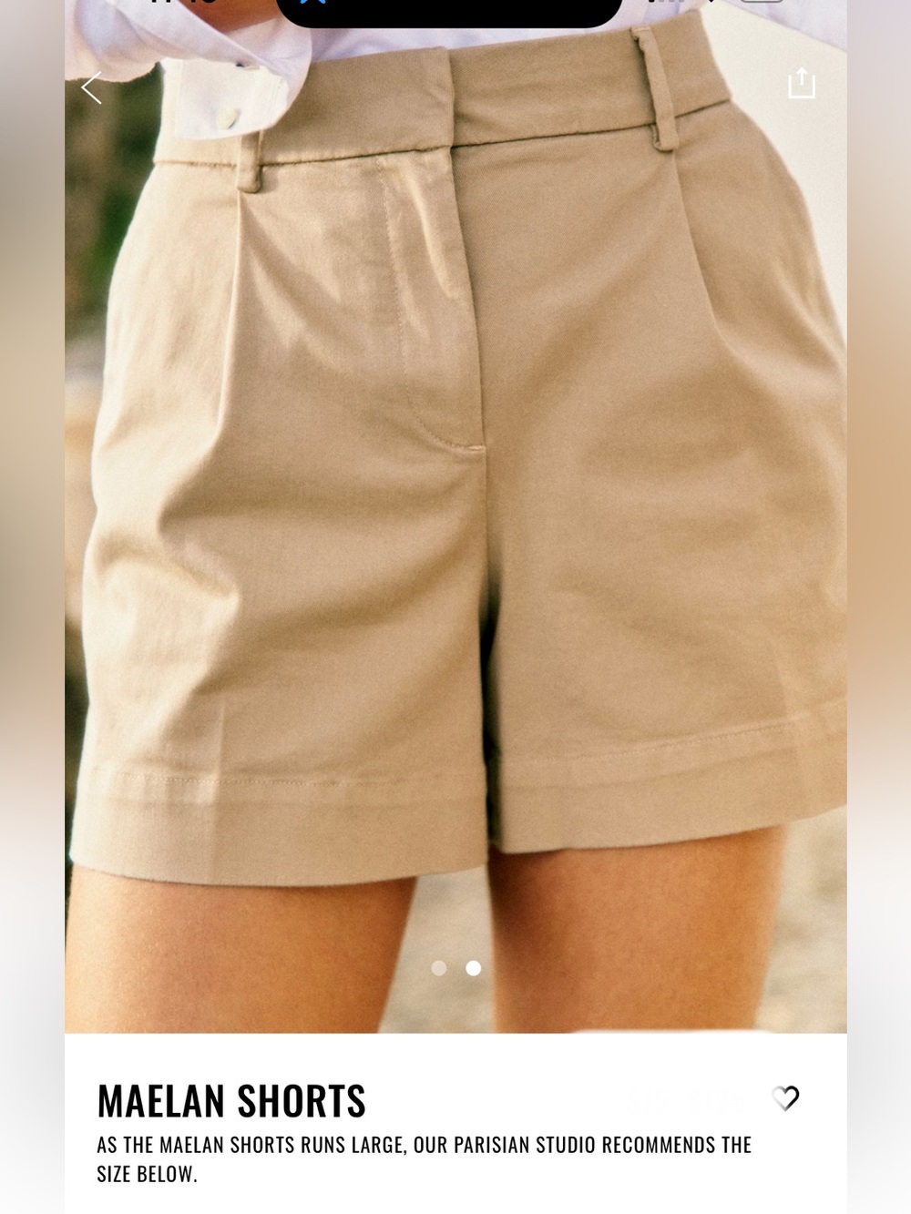 Sezane Maelan Tailored Beige Shorts